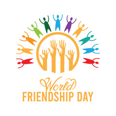 World Friendship Day every year in July. Template for background, banner, card, poster with text inscription.