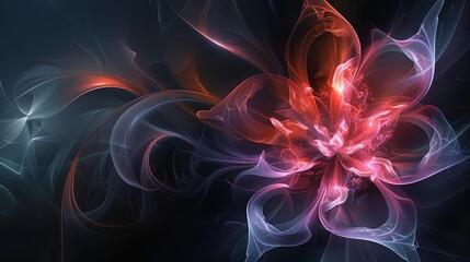 Fototapeta premium ethereal glowing flower with swirling energy tendrils abstract aigenerated digital art