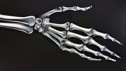 A contemporary artwork inspired by the X-ray of hand bones , super realistic