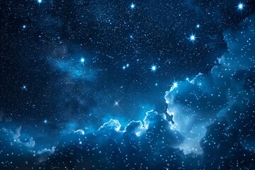 Naklejka premium Nighttime Starry Sky Background, Business Technology, Space Concept