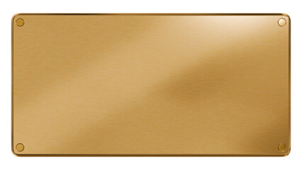 Fototapeta premium Golden plaque with rivets. Isolated metallic nameboards set. 3D rendering.