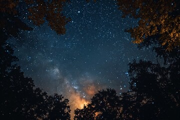 Enchanting Nighttime Sky with Dreamy Starry Background, Conceptualizing Environmental Protection