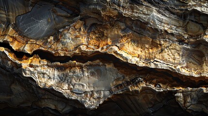 10. Micro view of a shard of shell, showing detailed textures and fracture lines, high-resolution clarity