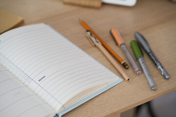 Open planner on the table