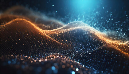 background of glowing technology particles, representing innovation and digital advancement