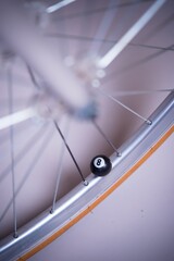close up of bicycle wheel, bike part photography