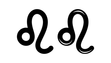 Leo zodiac, black isolated silhouette