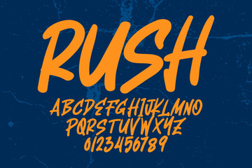 Marker Graffiti Font, handwritten Typography vector illustration