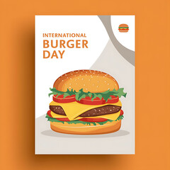 International Burger Day, Illustration, Burger Day, International Burger Day poster, social media poster, 28 May, Happy International Burger Day, Happy Burger Day, National Burger Day, 
