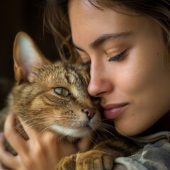 girl with cat
