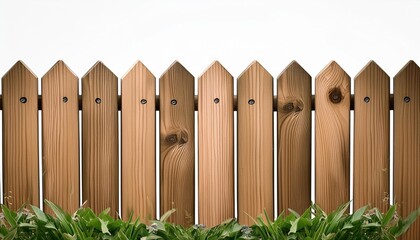 illustration wooden fence over the white background