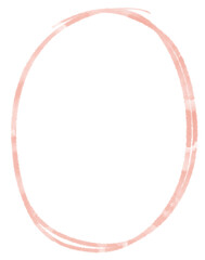 シンプルな手書きの赤いぐるぐる楕円のフレーム