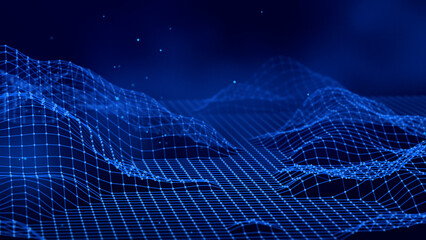 Digital technology background. Network connection dots and lines. Futuristic background for presentation design. 3d	
