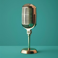 vintage microphone isolated 