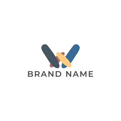 ILLUSTRATION LETTER W HAND DRAWN SHAPE LOGO ICON FLAT COLOR TEMPLATE SIMPLE MINIMALIST ELEMENT DESIGN SIMPLE VECTOR GOOD FOR APPS, BRAND 