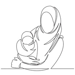 Muslim woman with newborn