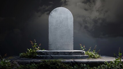 blank tombstone