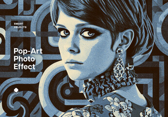 Pop Art Print Photo Effect Mockup With Generative AI