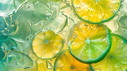16. Stock image of crystallized lime juice, capturing detailed patterns and vibrant colors, high resolution