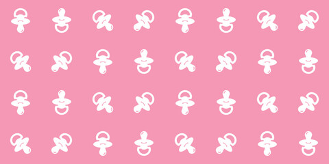 Seamless pattern with baby pacifier. Delicate background for packaging, diapers, bed linen, wallpaper, cards. Horizontal vector illustration.