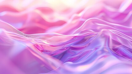 Ethereal Emanations: 3D Digital Waves in Pink and Purple
