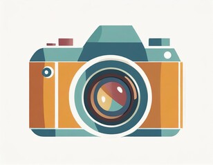 camera icon, vector image on white background, photography