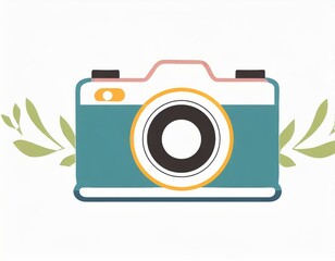 camera icon, vector image on white background, photography