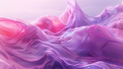 Fototapeta premium Ethereal Emanations: 3D Digital Waves in Pink and Purple