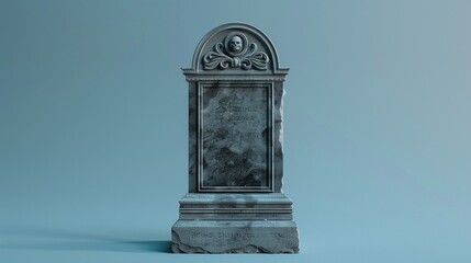 blank tombstone on solid background