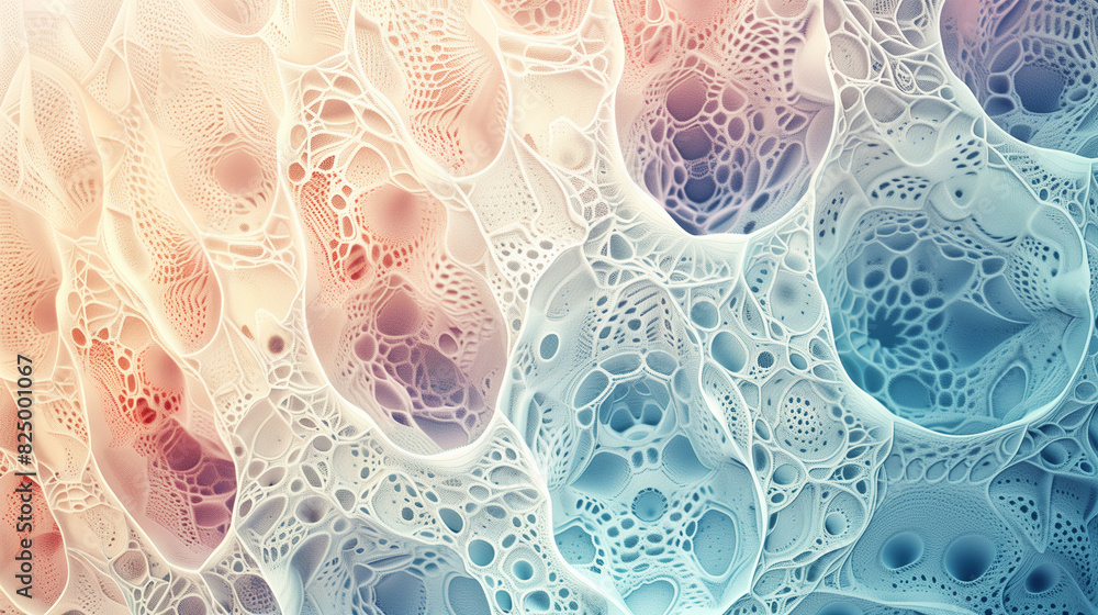 Poster abstract background with intricate lace-like patterns in soft pastel colors