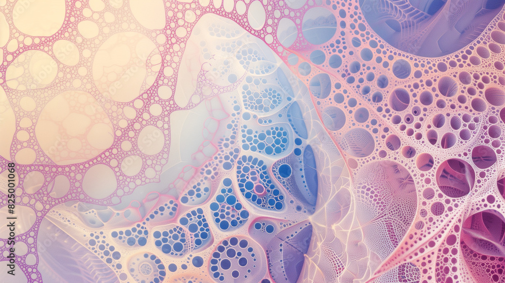 Poster abstract background with intricate lace-like patterns in soft pastel colors