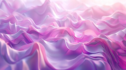 Obraz premium Ethereal Emanations: 3D Digital Waves in Pink and Purple
