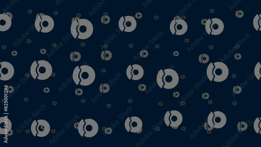 Poster auto brakess float horizontally from left to right. parallax fly effect. floating symbols are locate