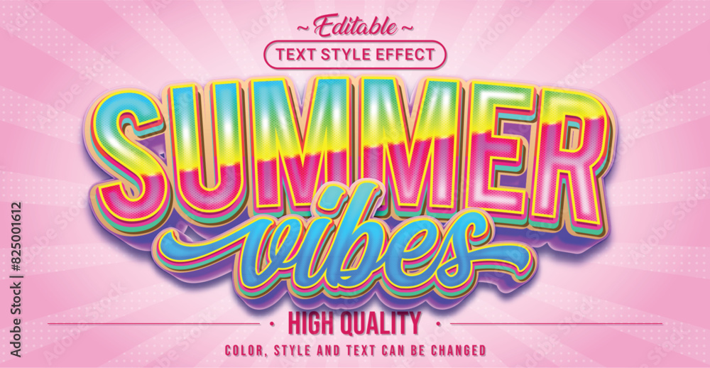 Sticker Editable text style effect - Summer Vibes text style theme.