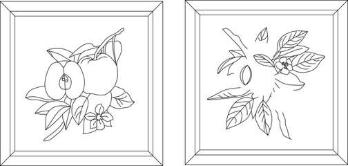 Vector illustration sketch traditional vintage ethnic flower plant abstract painting design drawing 