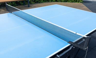 ping pong table in the garden