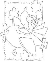 Sketch illustration vector drawing design painting abstract wall decoration of pigs on a plane