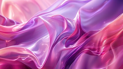 Obraz premium Ethereal Emanations: 3D Digital Waves in Pink and Purple