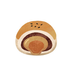 Mid-autumn moon cake illustration material. Translation: Chinese autumn moon festival dessert