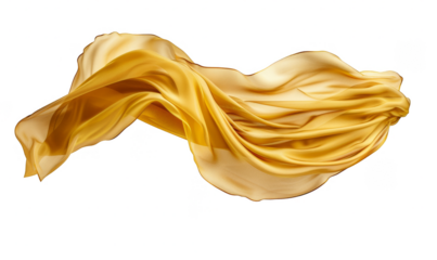 golden silk cut out transparent isolated on white background PNG file