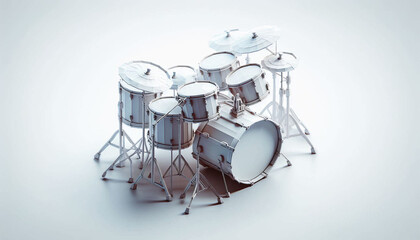 a modern Drum Kit -for many styles of music-on a white background