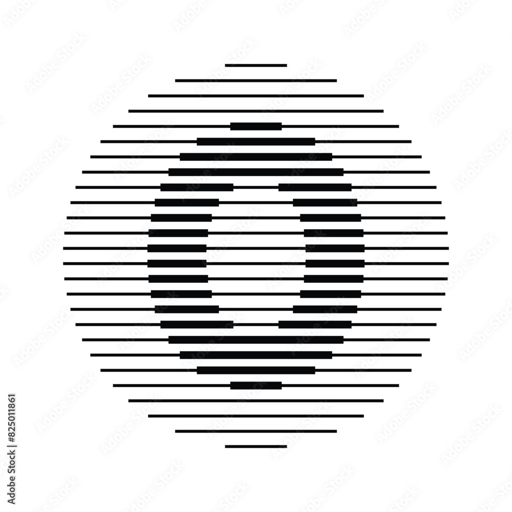 Poster number 0 logo icon with circle shape line pattern