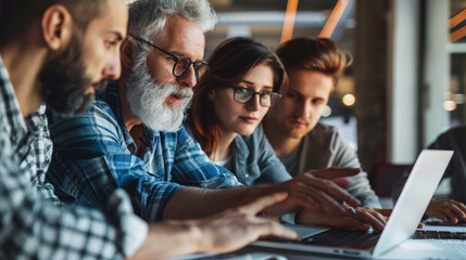 A group of professionals working on solving a problem.