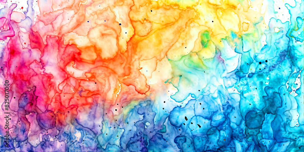 Poster abstract rainbow watercolor background - generative ai