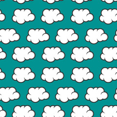 clouds seamless pattern. cartoon clouds pattern for kids. cartoon fluffy clouds seamless pattern background. clouds vector illustration pattern.