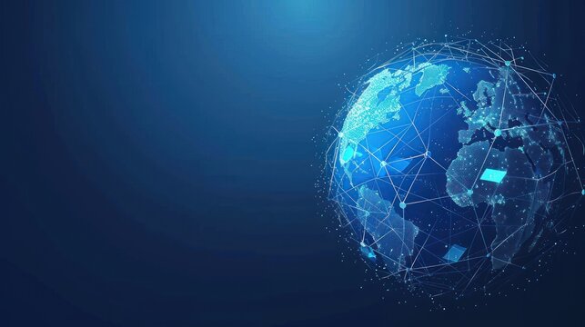 Map of the planet. World map. Global social network AI generated