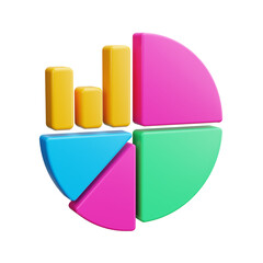pie chart 3d render icon