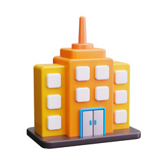 office building 3d render icon