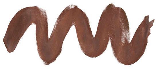 Brown brush strokes isolated on transparent background.