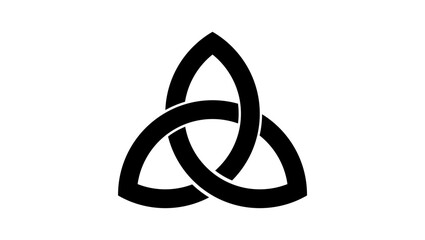 Triquetra emblem, black isolated silhouette